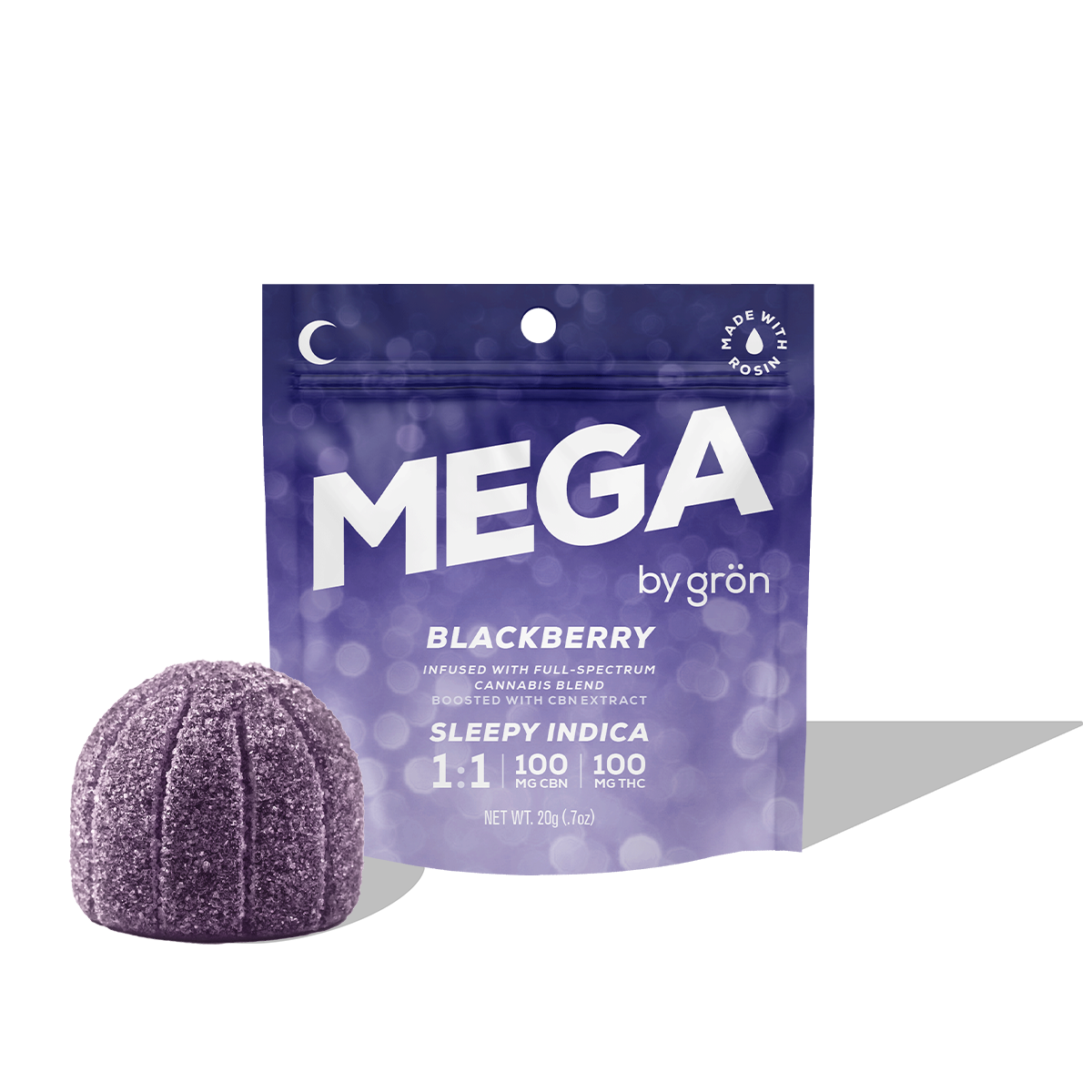 Blackberry Mega Pearl Gummie [1:1 THC:CBN] 1pk