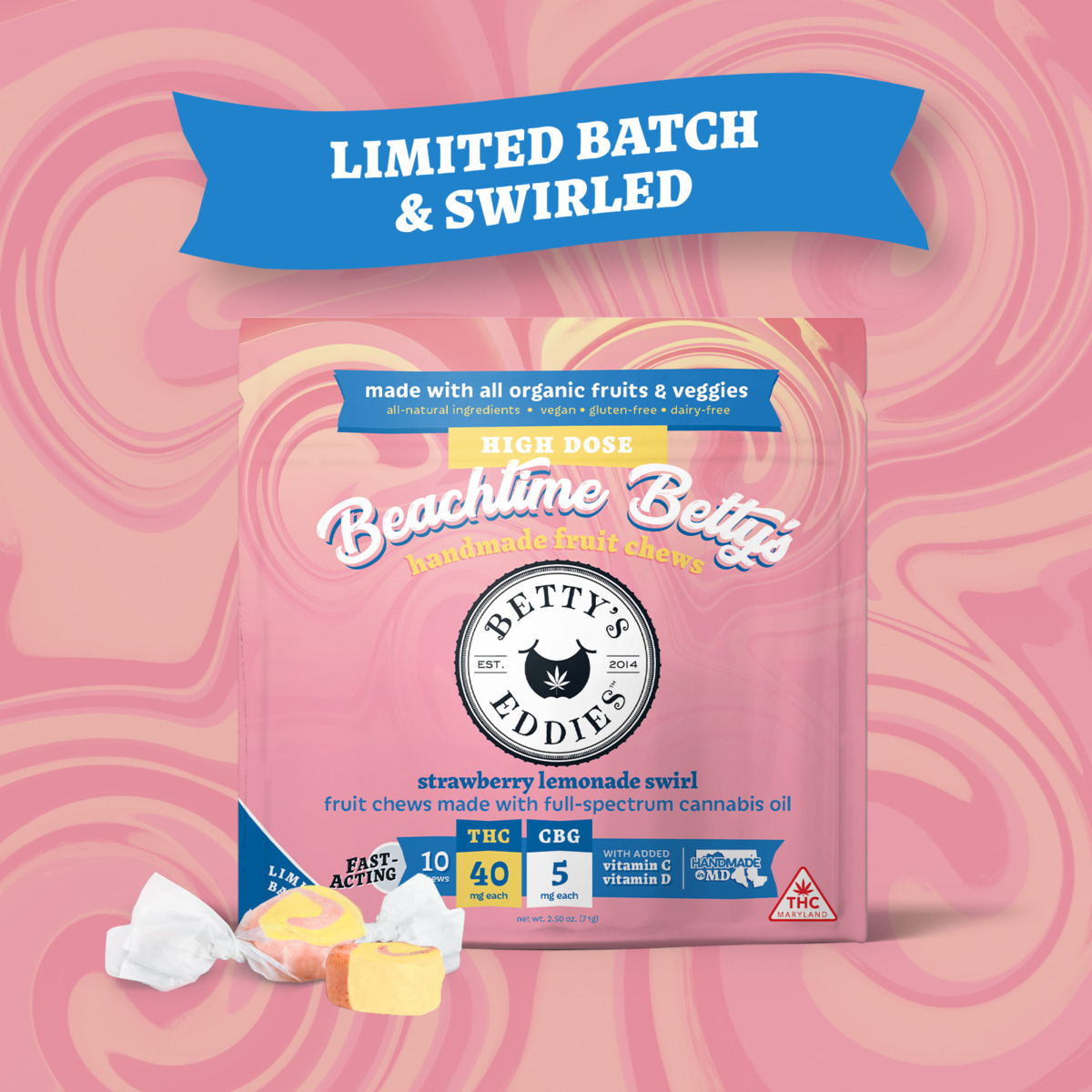 Shop BTY-Chew10pk2:1-.4g-StbryLmnd--MD Online | Trulieve