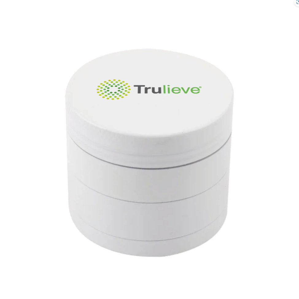 White Cannabis Grinder | 63mm | Cannabis Flower | Trulieve