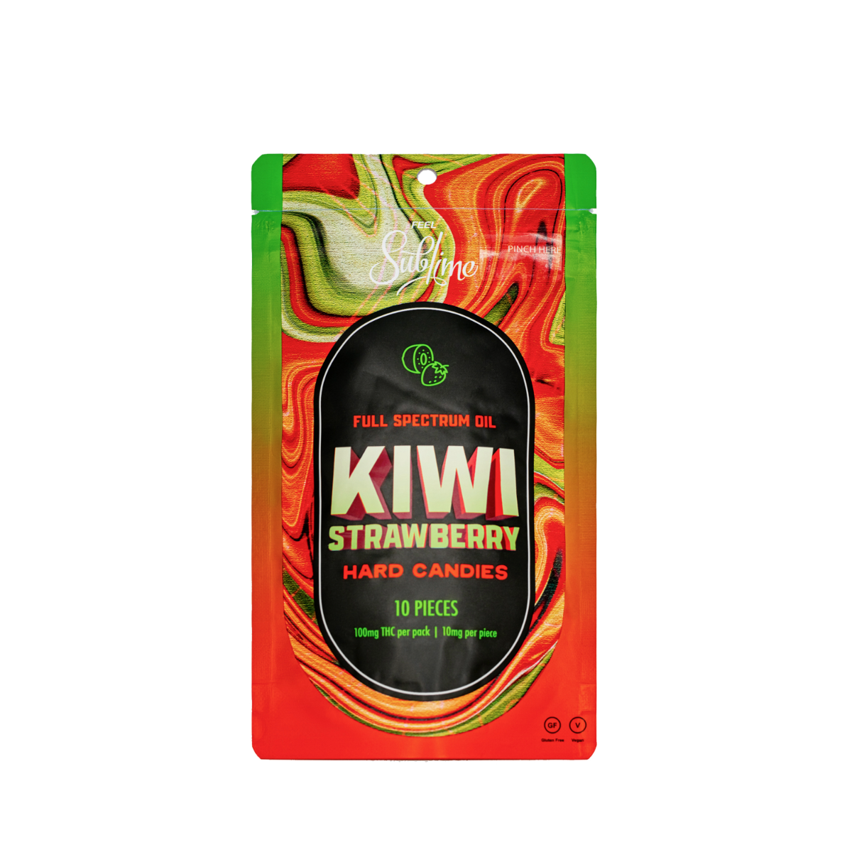 Image of Kiwi Strawberry RSO Hard Candies 10pc