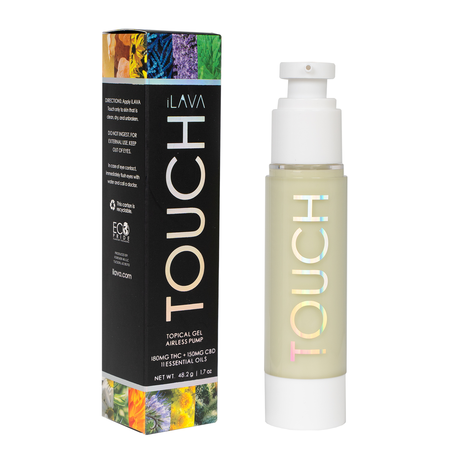 Image of Touch Topical Gel Airless Pump 1.7oz [1:1 THC:CBD]