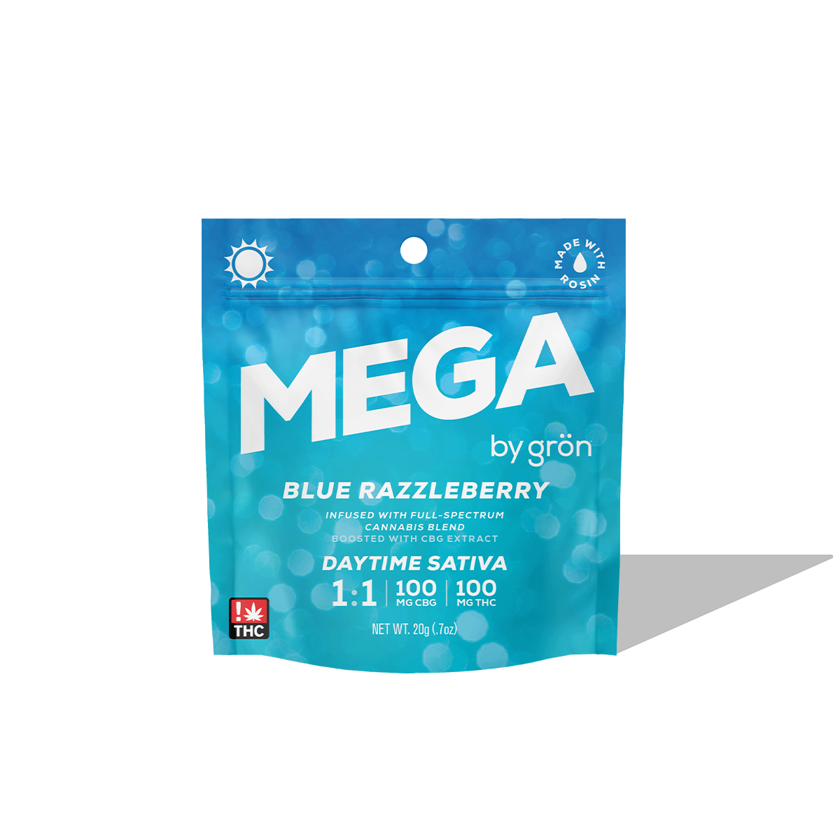 Blue Razzleberry Mega Pearl Gummy (1:1 THC:CBG) 10pc