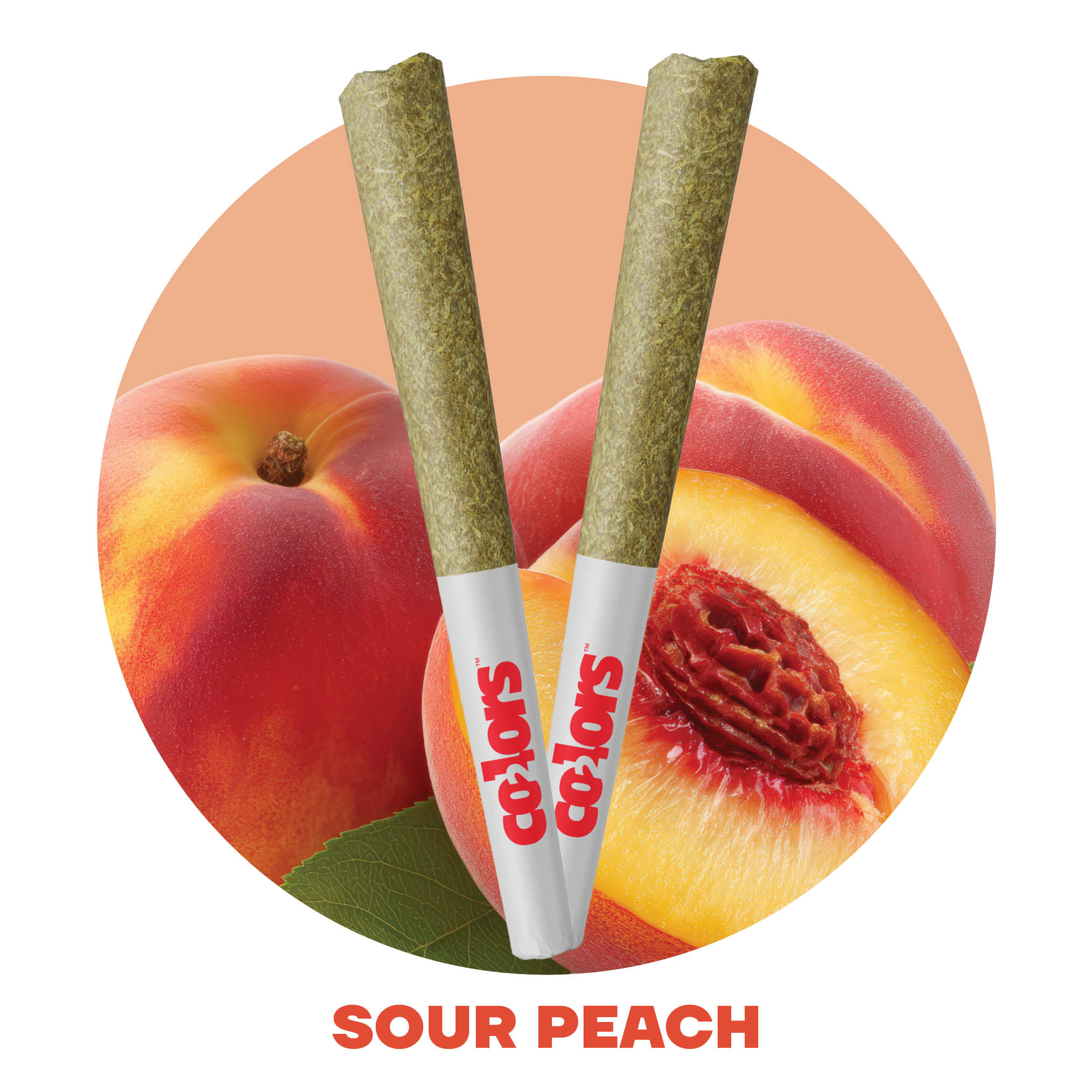 Image of Sour Peach Infused Pre-Rolls 2pk