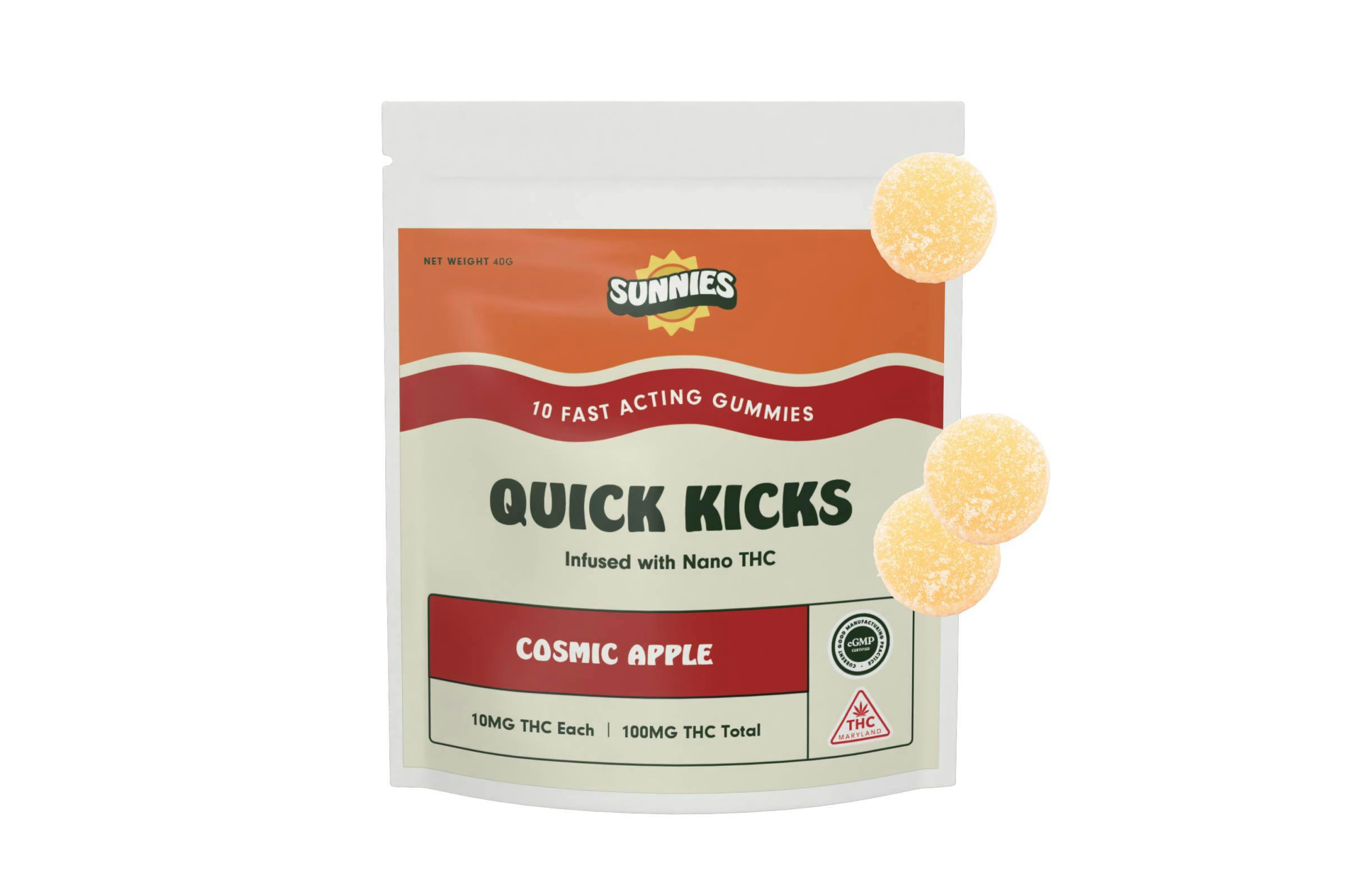 Image of Cosmic Apple Quick Kicks Fast Acting Gummies 10pk