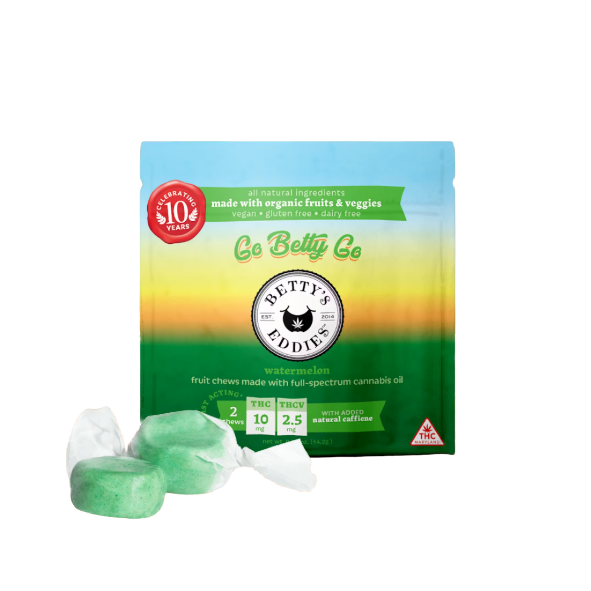 Image of Watermelon Chews (4:1 THC:THCv) 2pk 