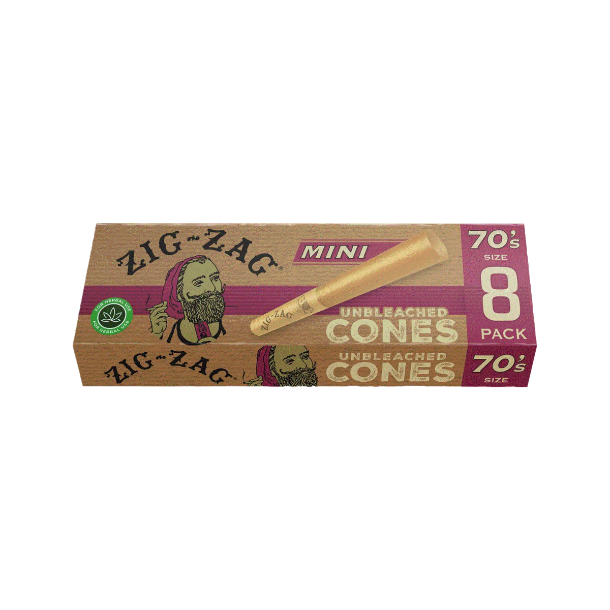 Image of Zig Zag Unbleached Cones 70mm Minis